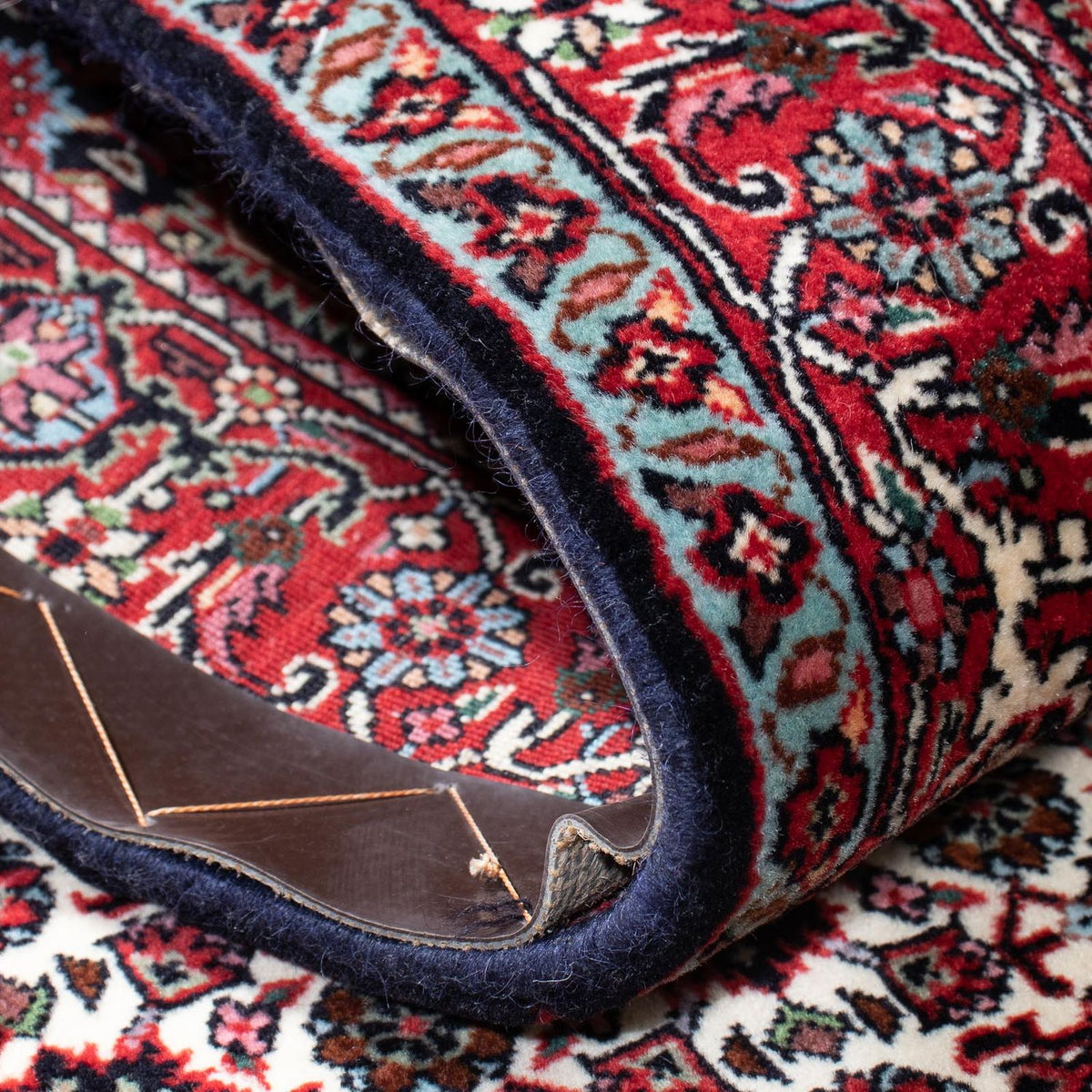 Tapis de couloir Tapis persan - Bidjar - 212 x 74 cm - rouge foncé