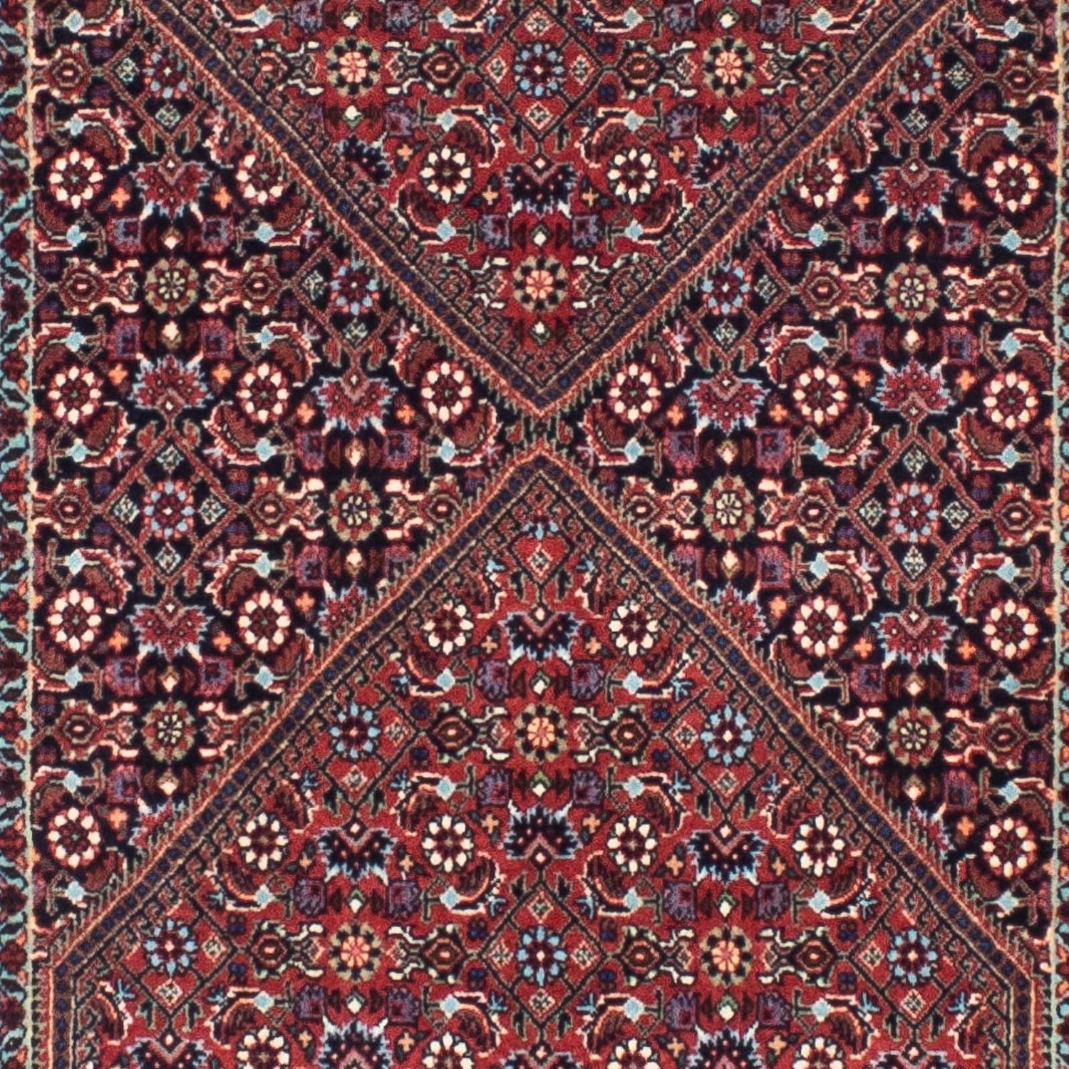 Tapis de couloir Tapis persan - Bidjar - 296 x 82 cm - bleu foncé