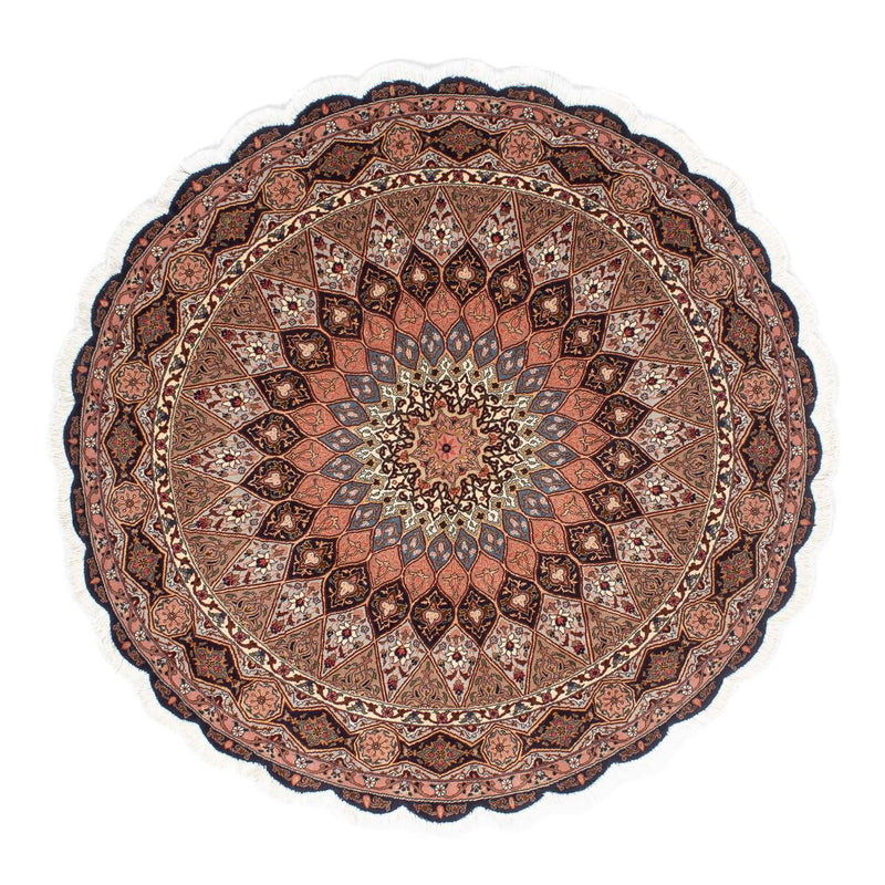 Tapis persan - Tabriz - Royal ronde  - 150 x 150 cm - marron