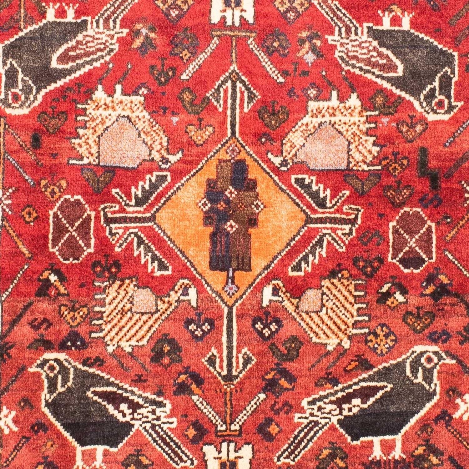 Tapis persan - Nomadic - 160 x 110 cm - rouge foncé