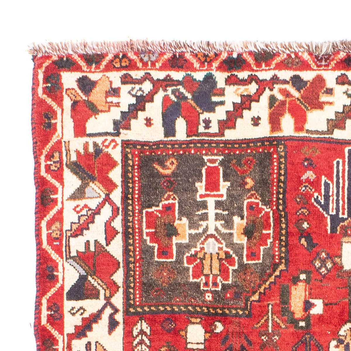 Tapis persan - Nomadic - 160 x 110 cm - rouge foncé