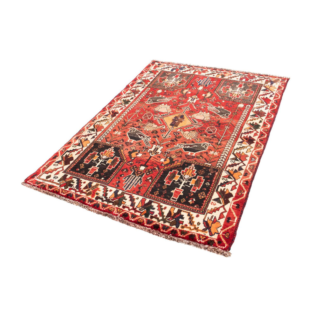 Tapis persan - Nomadic - 160 x 110 cm - rouge foncé
