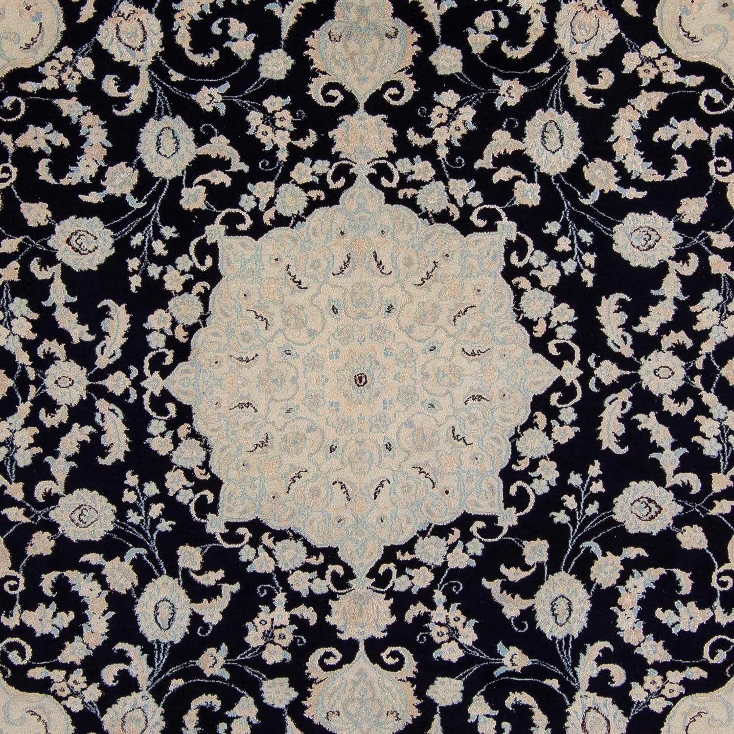 Tapis persan - Nain - 348 x 248 cm - bleu foncé