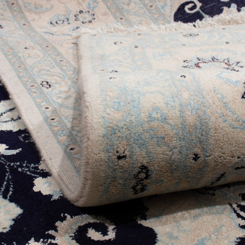 Tapis persan - Nain - 348 x 248 cm - bleu foncé