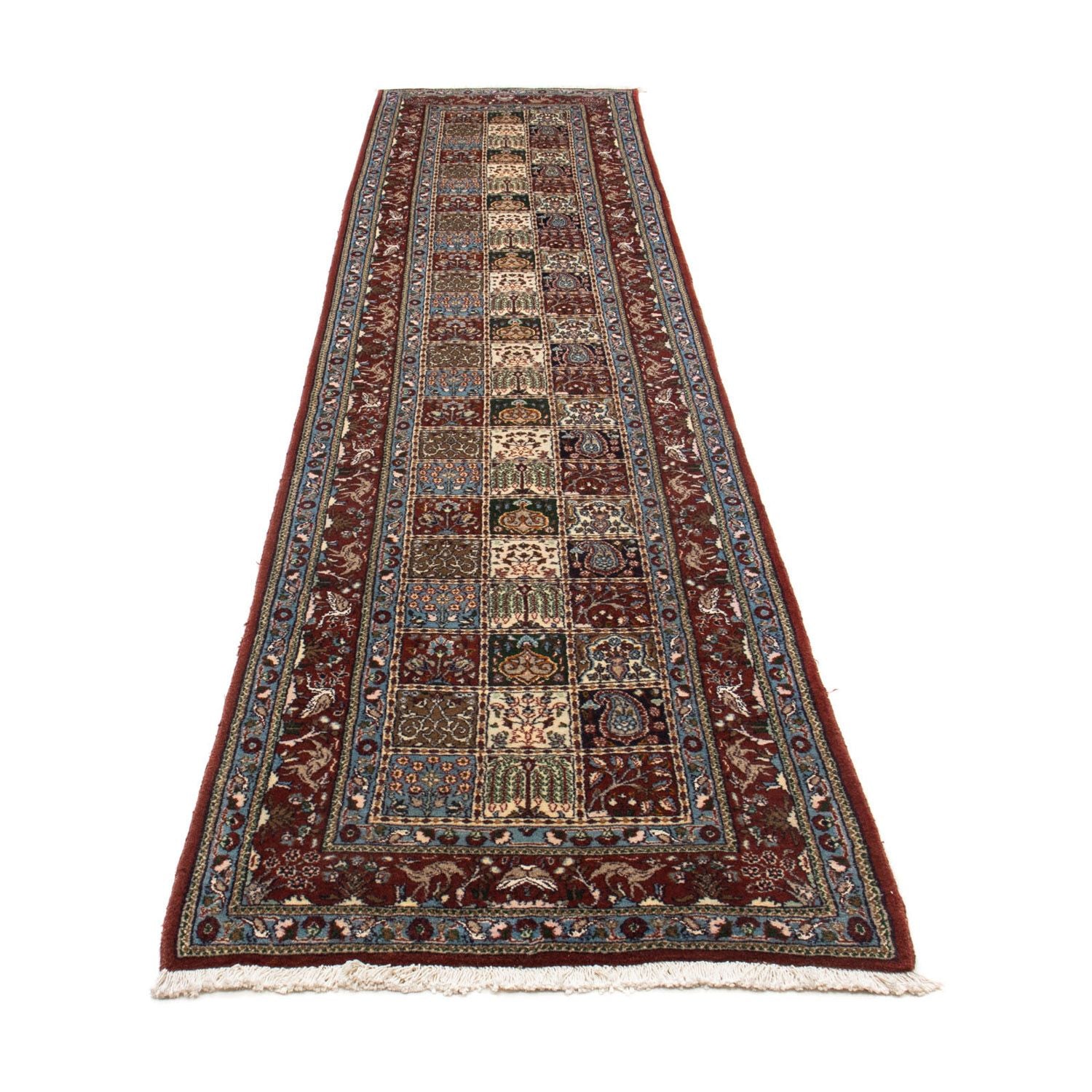 Tapis de couloir Tapis persan - Classique - 388 x 82 cm - rouge foncé
