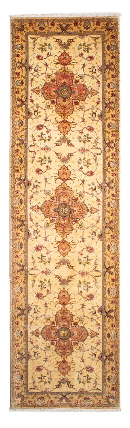 Tapis de couloir Tapis persan - Tabriz - Royal - 314 x 80 cm - marron clair