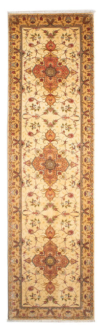 Tapis de couloir Tapis persan - Tabriz - Royal - 314 x 80 cm - marron clair