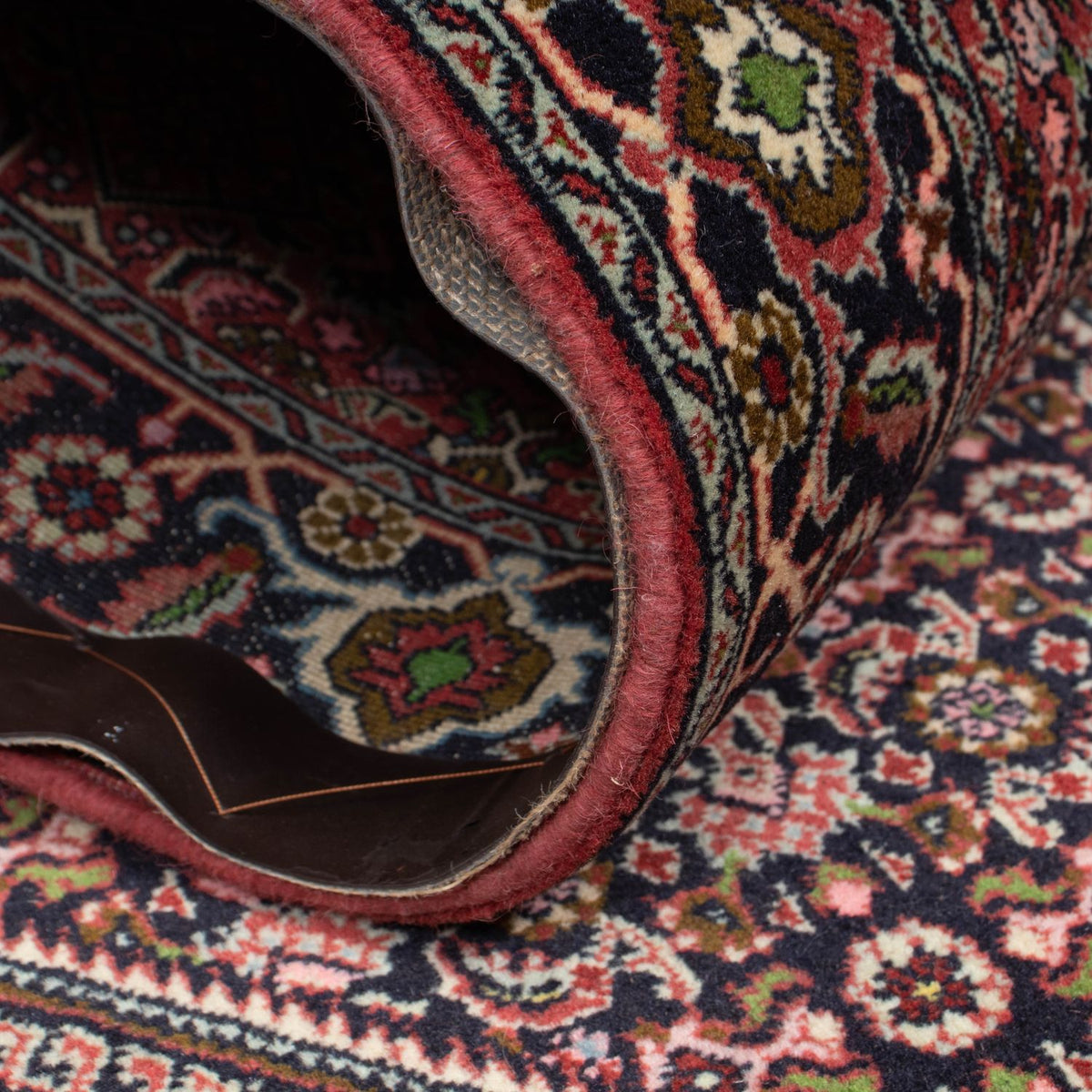 Tapis de couloir Tapis persan - Bidjar - 298 x 82 cm - rouge clair