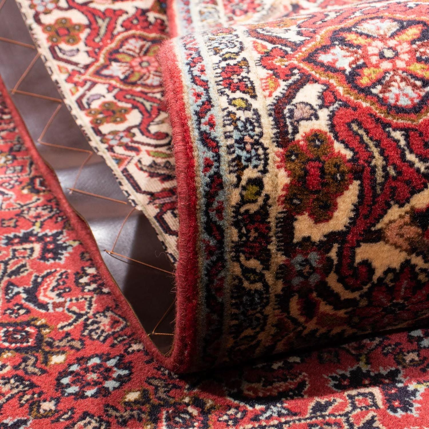 Tapis persan - Bidjar - 282 x 204 cm - rouge foncé