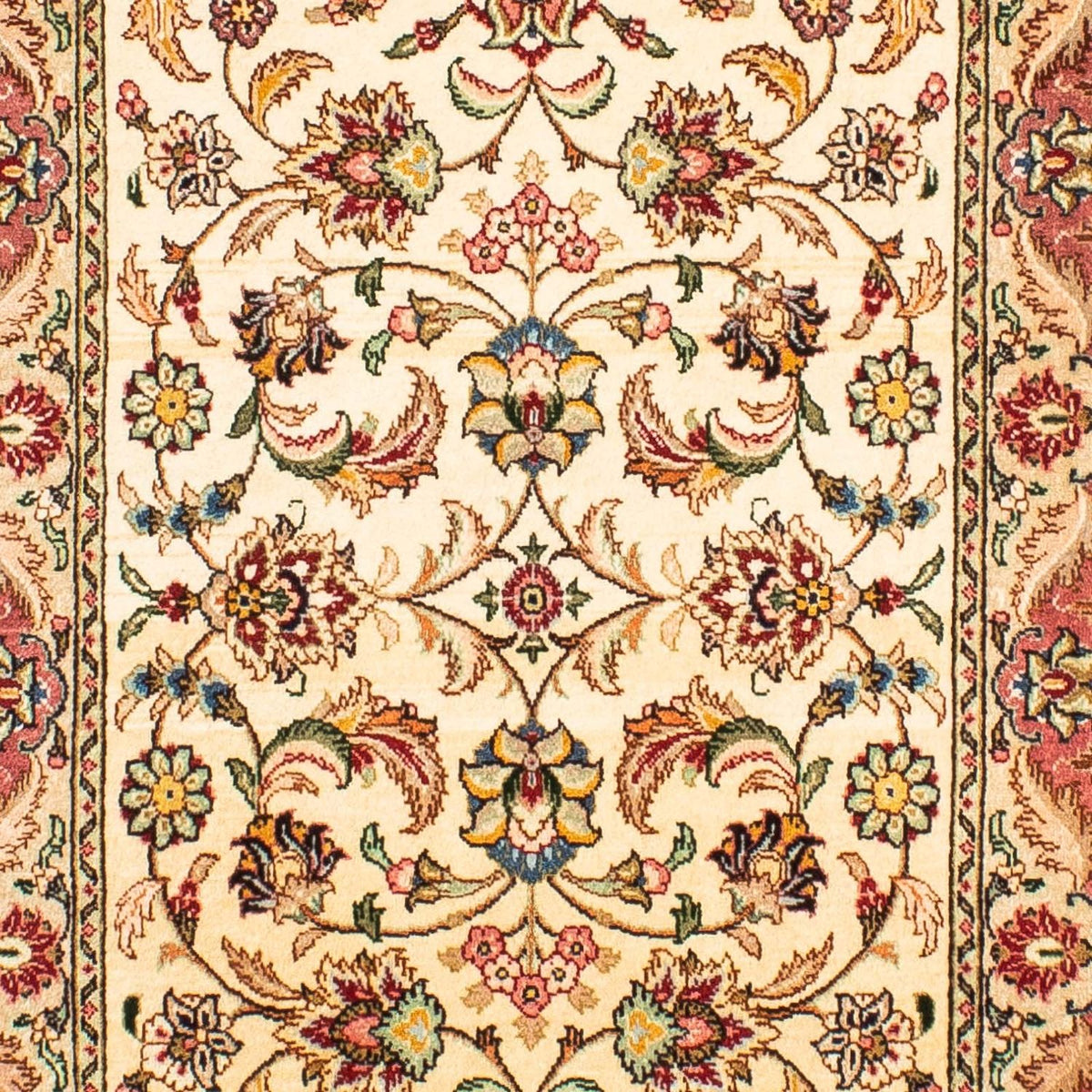 Tapis de couloir Tapis persan - Tabriz - Royal - 299 x 68 cm - beige