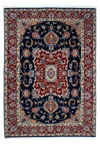 Tapis persan - Ghom - 198 x 142 cm - bleu foncé