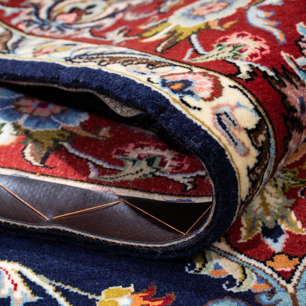 Tapis persan - Ghom - 198 x 142 cm - bleu foncé