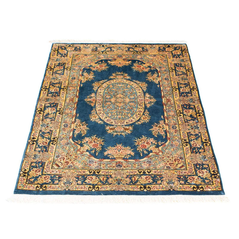 Tapis persan - Ghom - 121 x 80 cm - bleu foncé