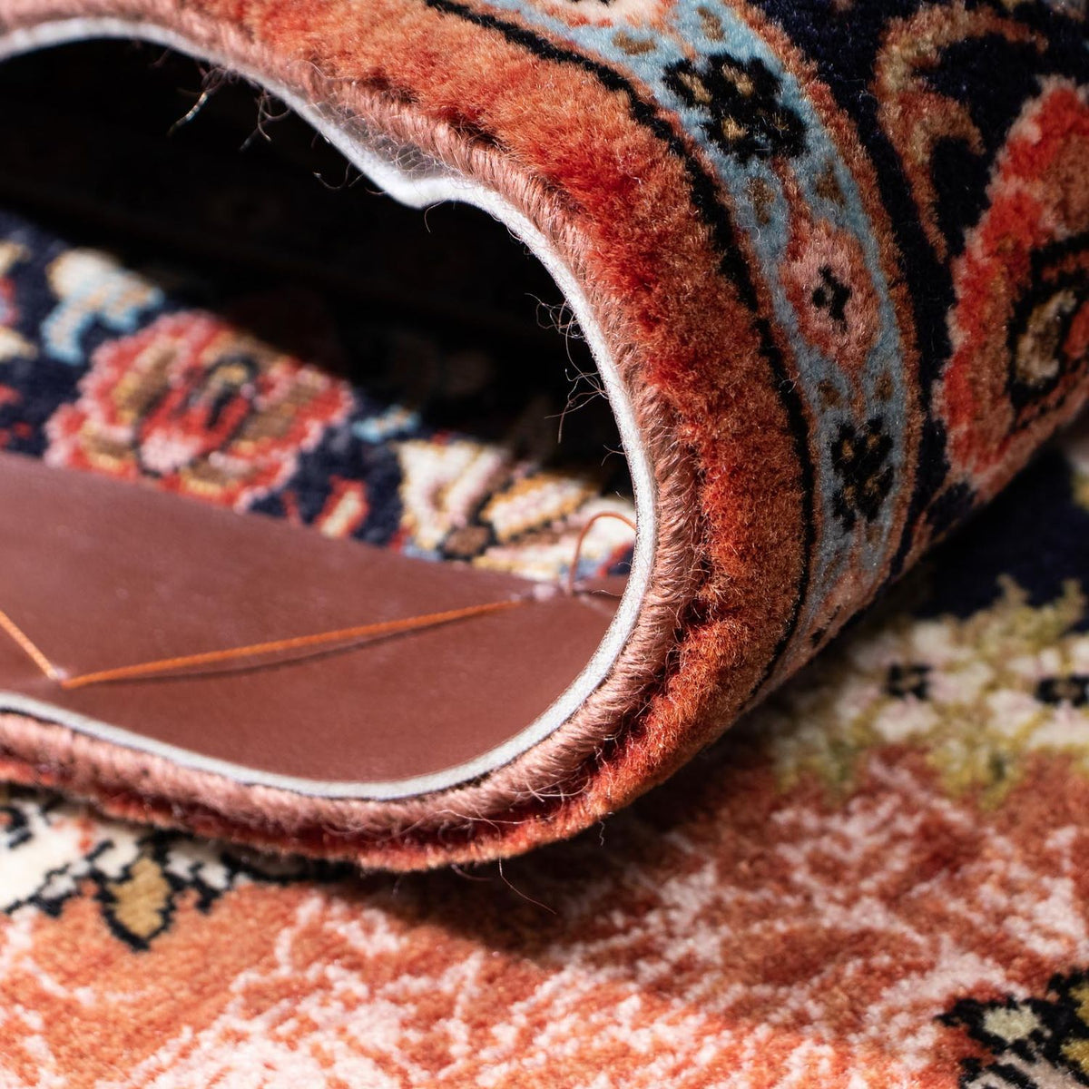 Tapis de couloir Tapis persan - Ghom - 192 x 68 cm - rouille