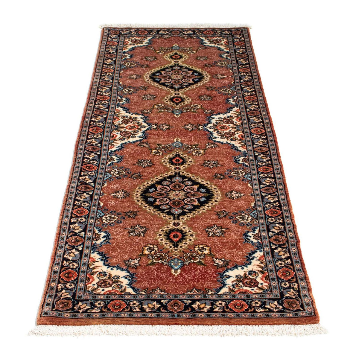 Tapis de couloir Tapis persan - Ghom - 192 x 68 cm - rouille