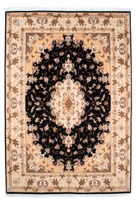 Tapis persan - Tabriz - Royal - 242 x 163 cm - bleu foncé