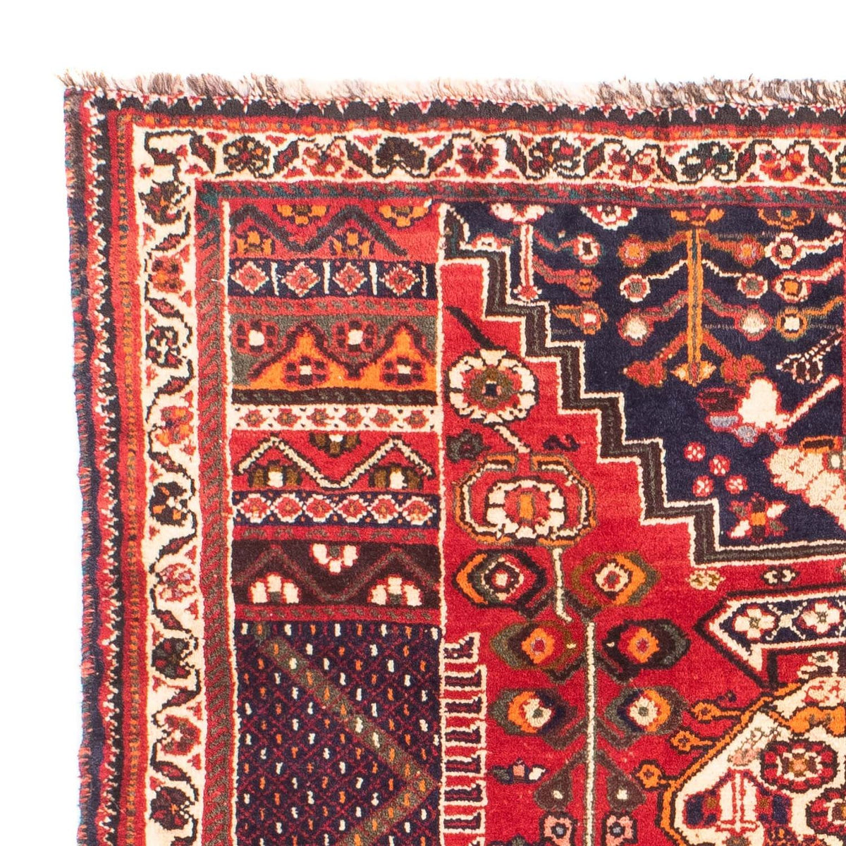 Tapis persan - Nomadic - 135 x 107 cm - rouge foncé