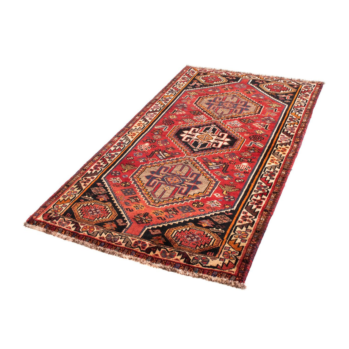 Tapis persan - Nomadic - 161 x 88 cm - rouge foncé