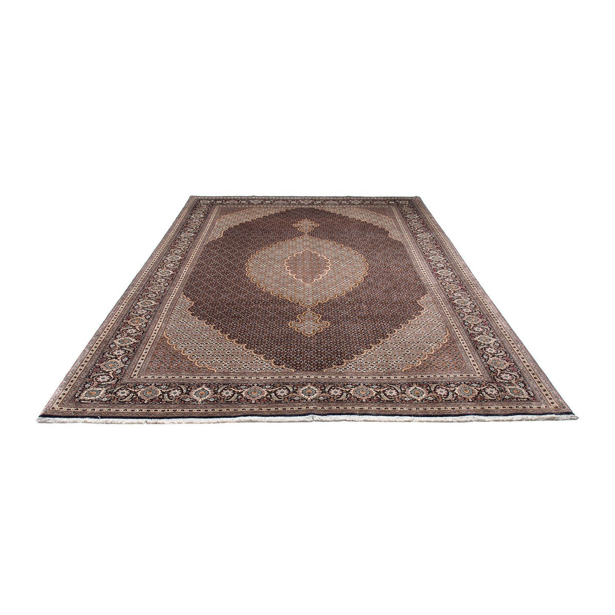 Tapis persan - Tabriz - 295 x 202 cm - bleu foncé