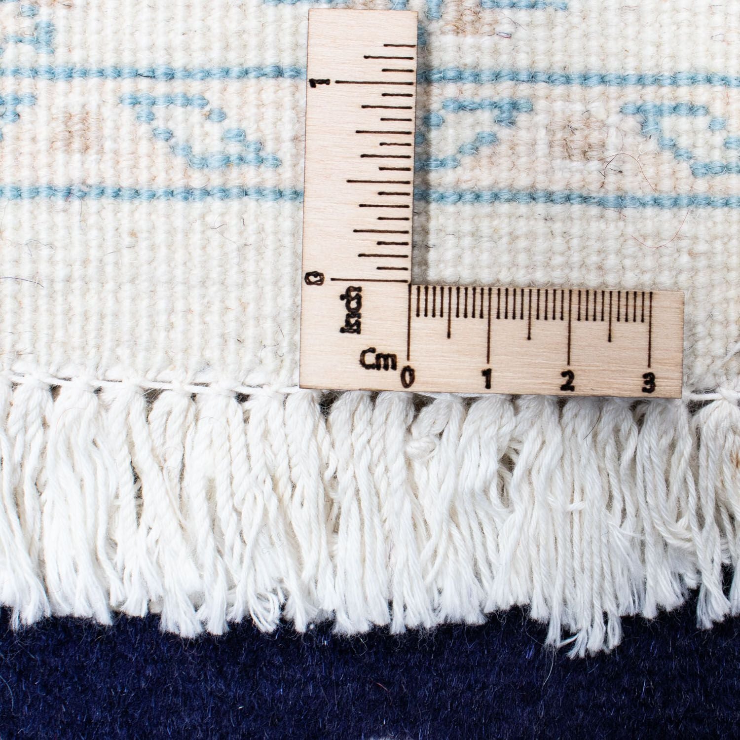 Tapis de couloir Tapis persan - Nain - 393 x 83 cm - bleu foncé