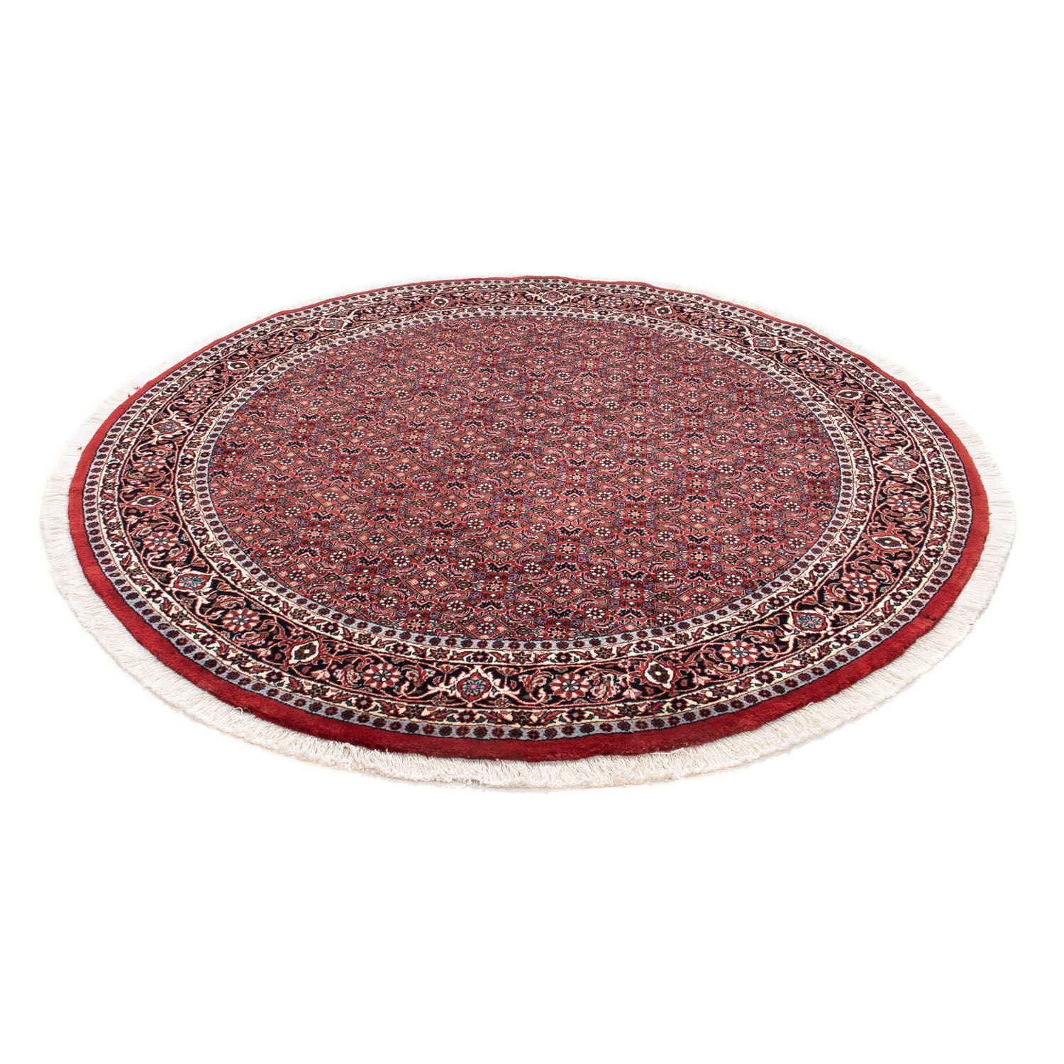 Tapis persan - Bidjar ronde  - 160 x 160 cm - rouge foncé