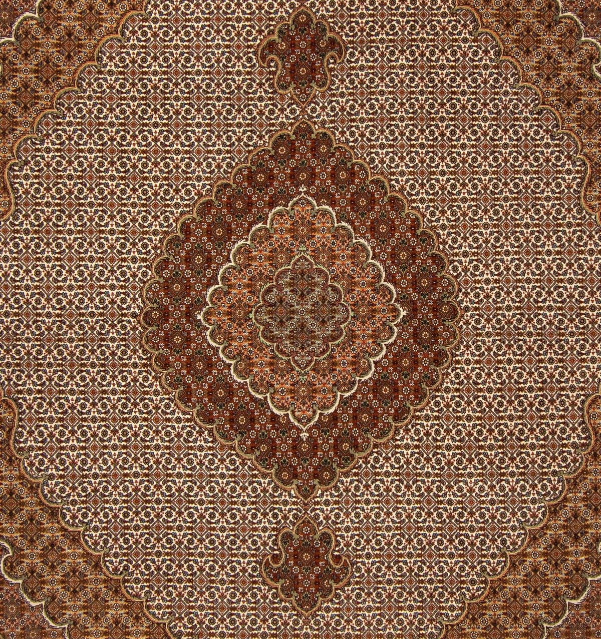 Tapis persan - Tabriz - 254 x 205 cm - marron
