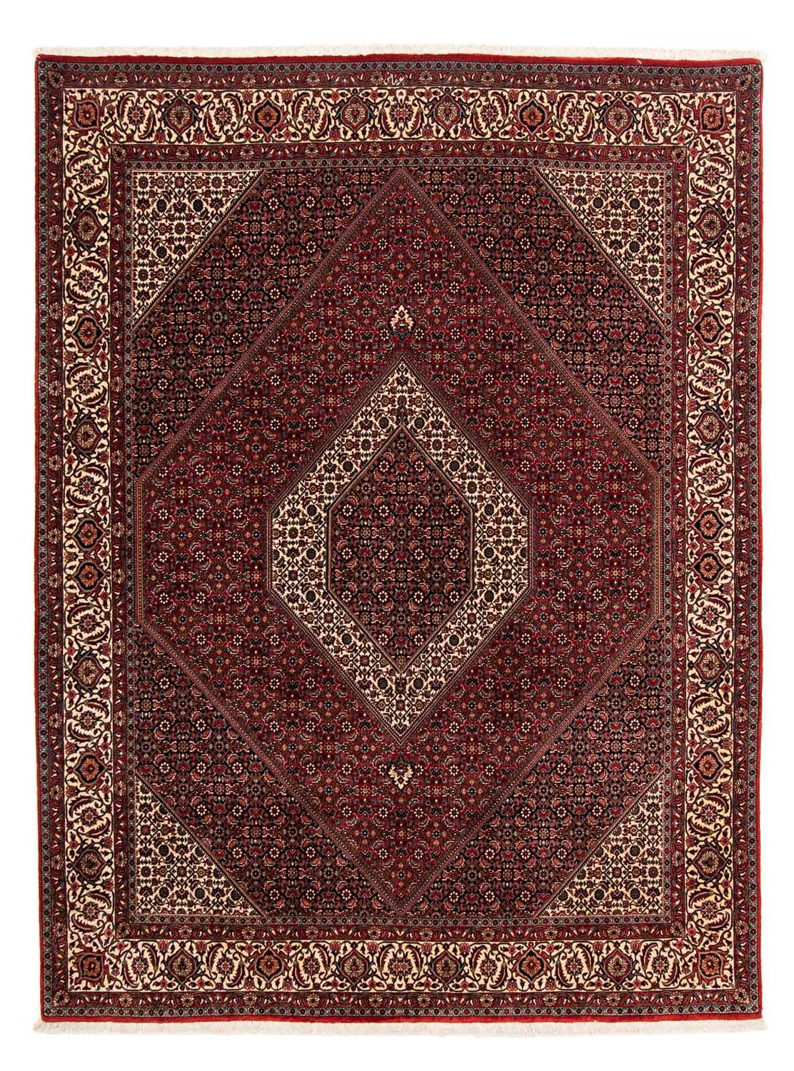 Tapis persan - Bidjar - 263 x 203 cm - rouge foncé