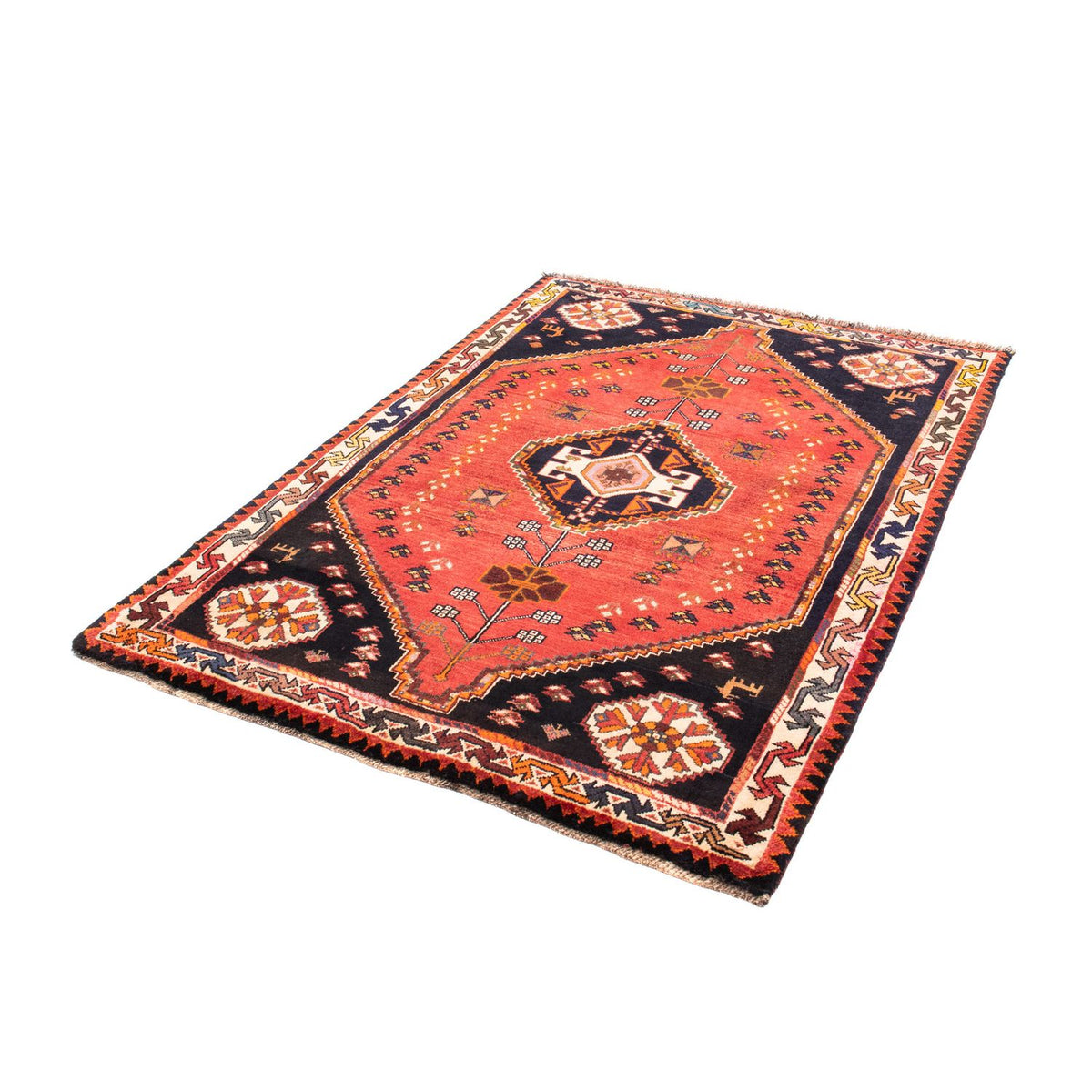 Tapis persan - Nomadic - 158 x 112 cm - rouge foncé
