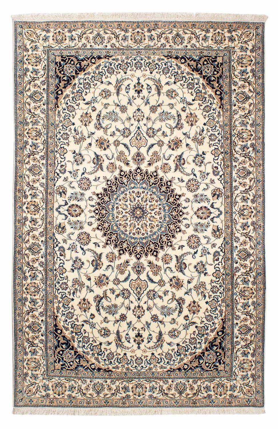 Tapis persan - Nain - Premium - 198 x 130 cm - beige