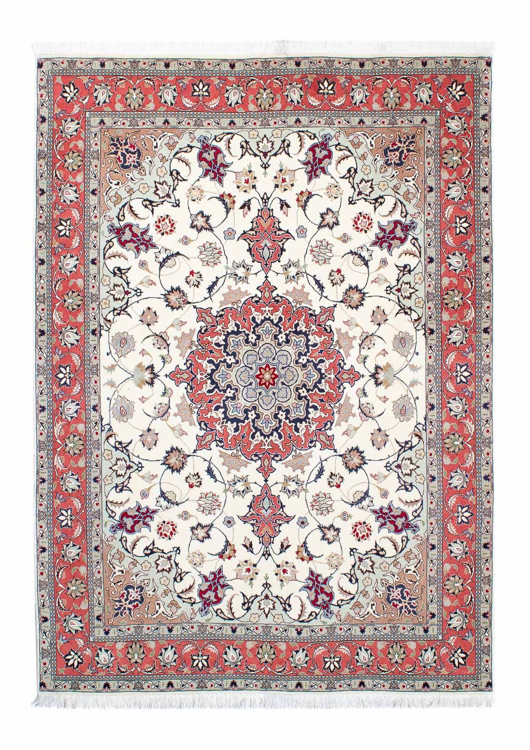 Tapis persan - Tabriz - Royal - 205 x 146 cm - beige