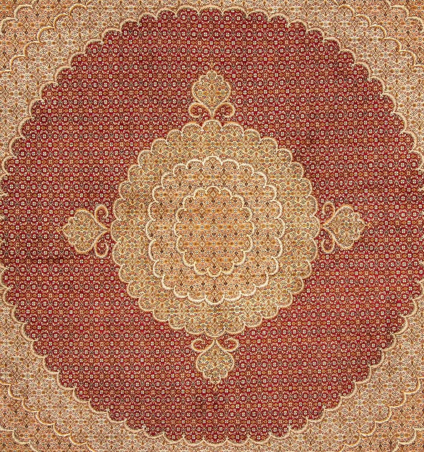 Tapis persan - Tabriz carré  - 248 x 246 cm - rouge foncé