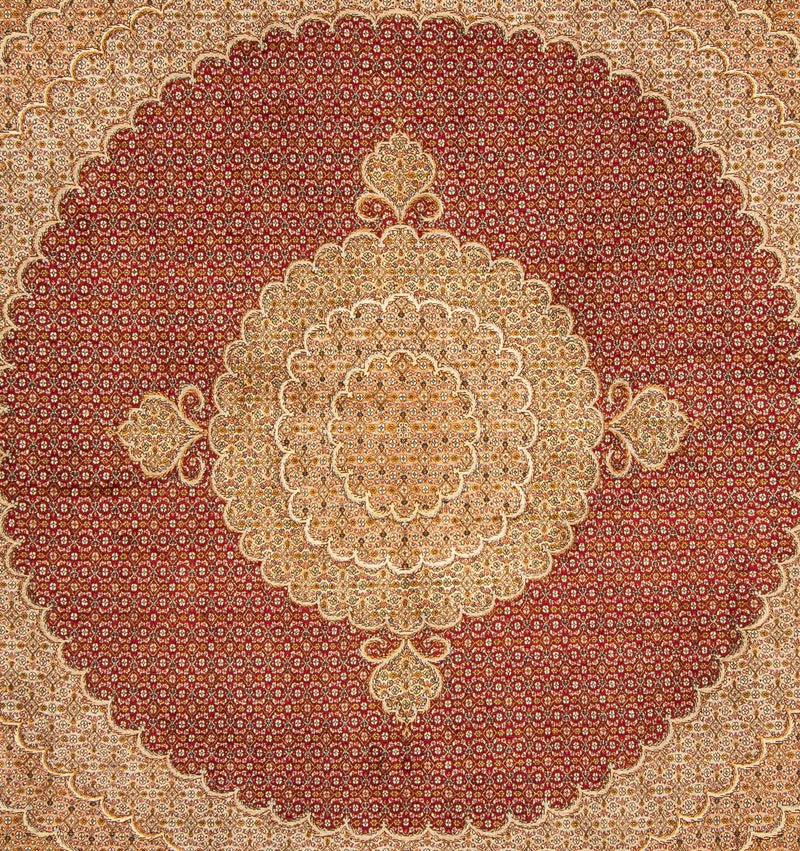 Tapis persan - Tabriz carré  - 248 x 246 cm - rouge foncé