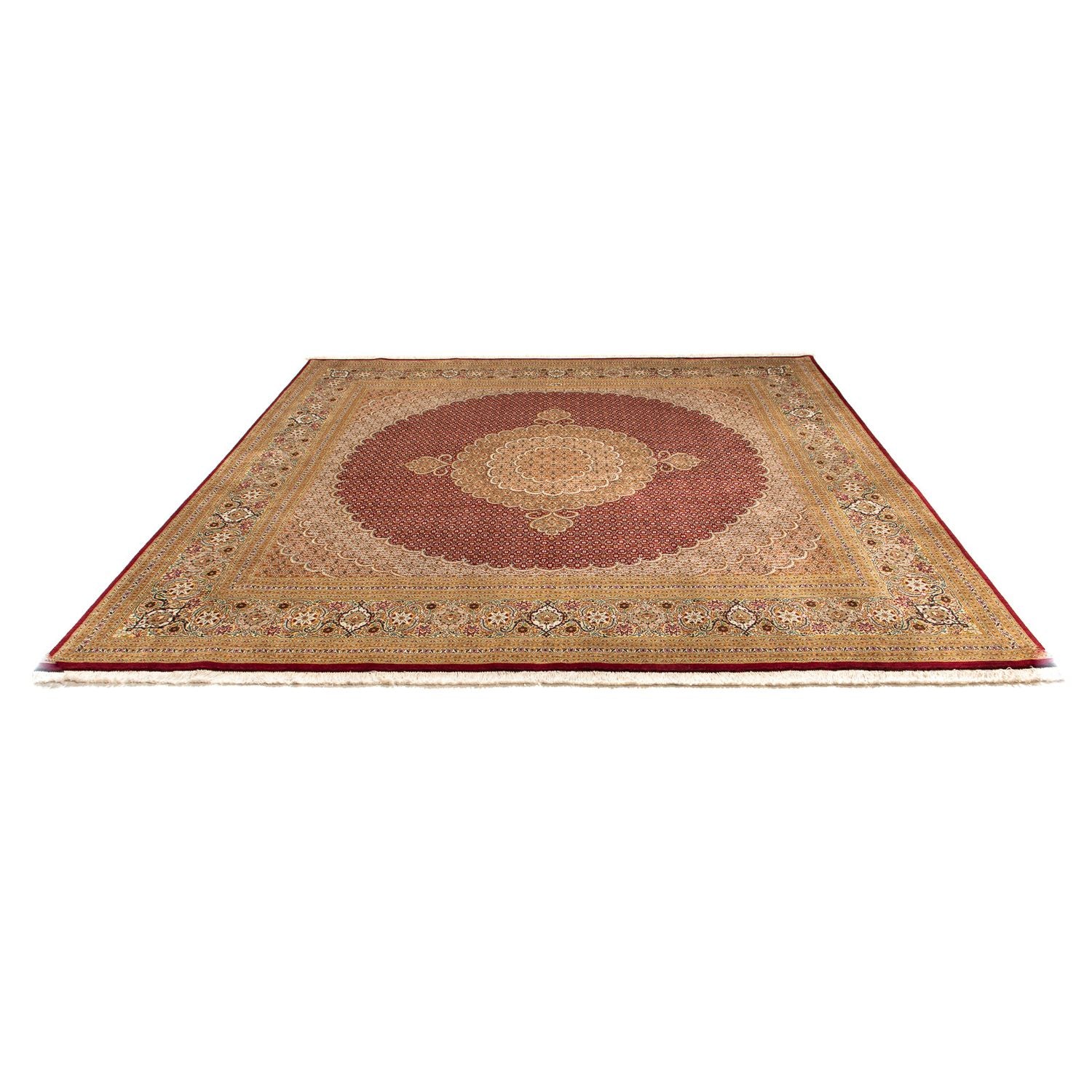 Tapis persan - Tabriz carré  - 248 x 246 cm - rouge foncé