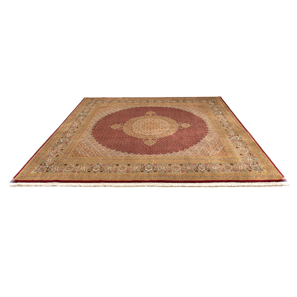 Tapis persan - Tabriz carré  - 248 x 246 cm - rouge foncé