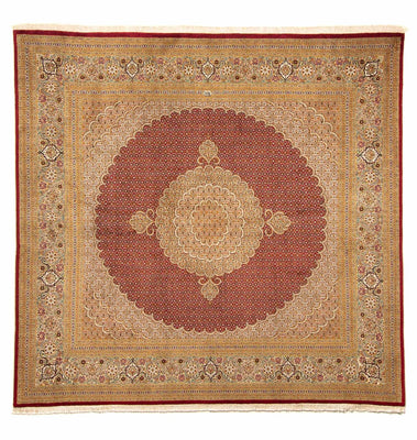 Tapis persan - Tabriz carré  - 251 x 247 cm - rouge foncé