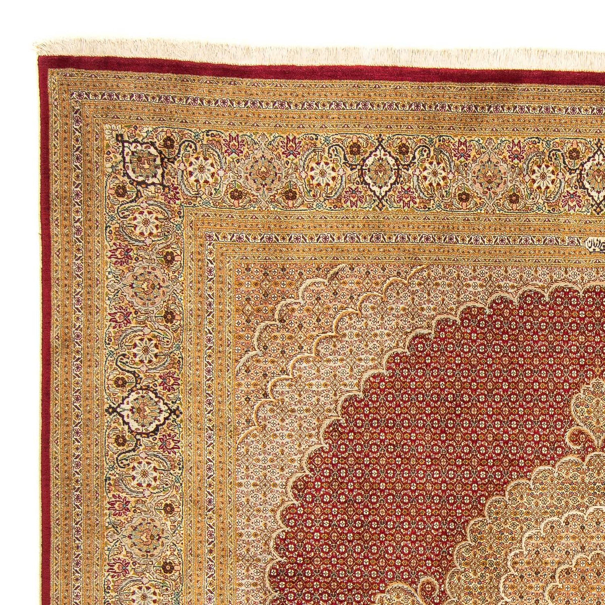 Tapis persan - Tabriz carré  - 251 x 247 cm - rouge foncé