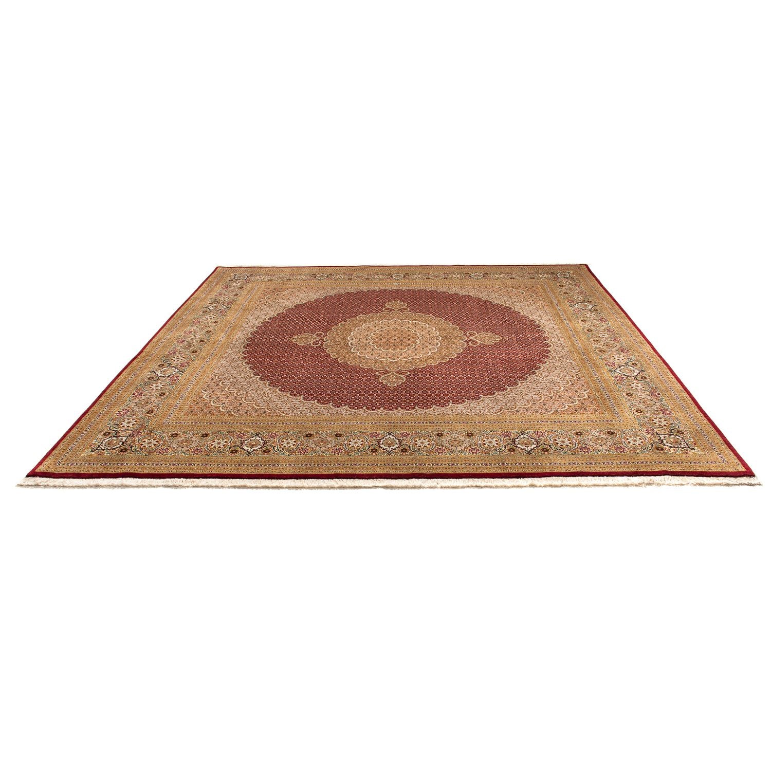 Tapis persan - Tabriz carré  - 251 x 247 cm - rouge foncé