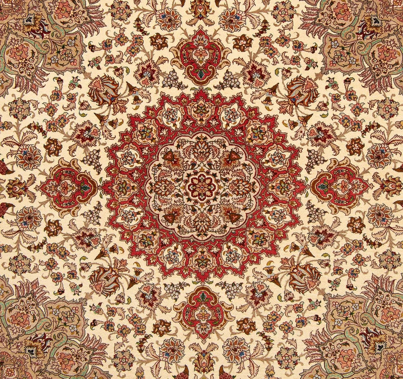 Tapis persan - Tabriz - Royal carré  - 203 x 200 cm - beige