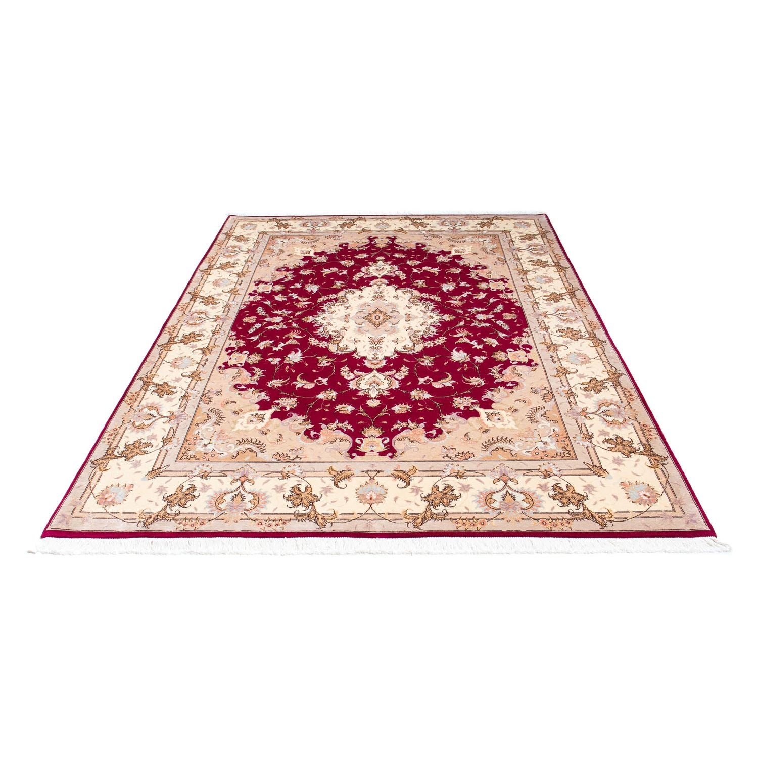 Tapis persan - Tabriz - Royal - 243 x 165 cm - rouge foncé