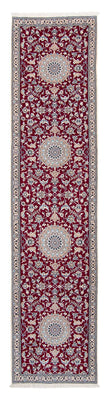 Tapis de couloir Tapis persan - Nain - Royal - 393 x 89 cm - rouge foncé