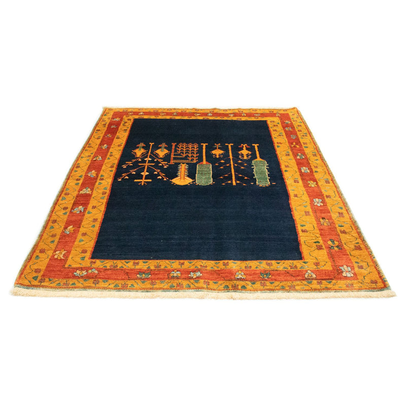 Tapis Gabbeh - Loribaft Persan - 210 x 168 cm - bleu foncé