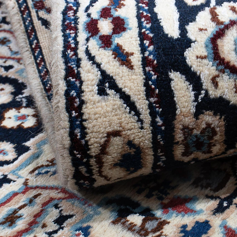 Tapis persan - Nain - 132 x 87 cm - bleu foncé