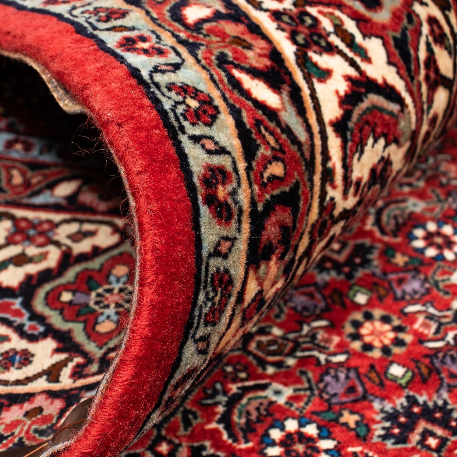 Tapis persan - Bidjar carré  - 207 x 200 cm - rouge foncé