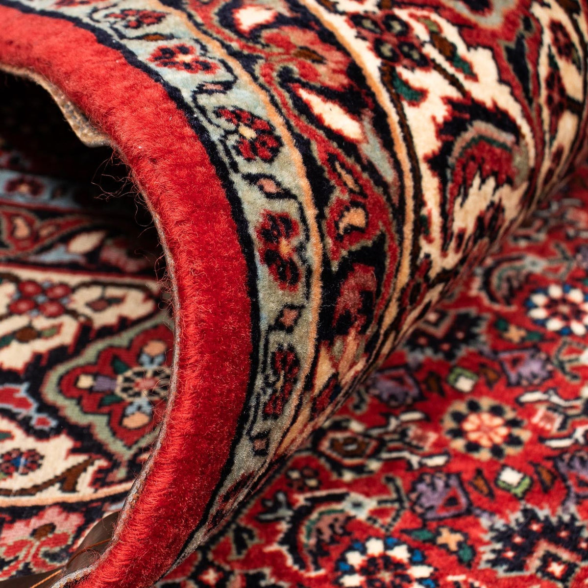 Tapis persan - Bidjar carré  - 207 x 200 cm - rouge foncé