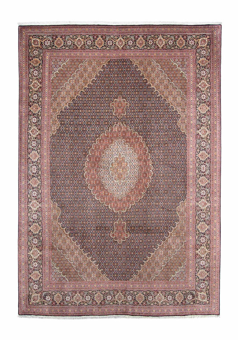 Tapis persan - Tabriz - 302 x 210 cm - bleu foncé