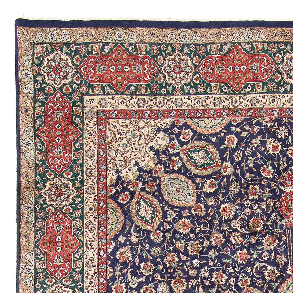 Tapis persan - Tabriz - Royal - 395 x 289 cm - bleu foncé