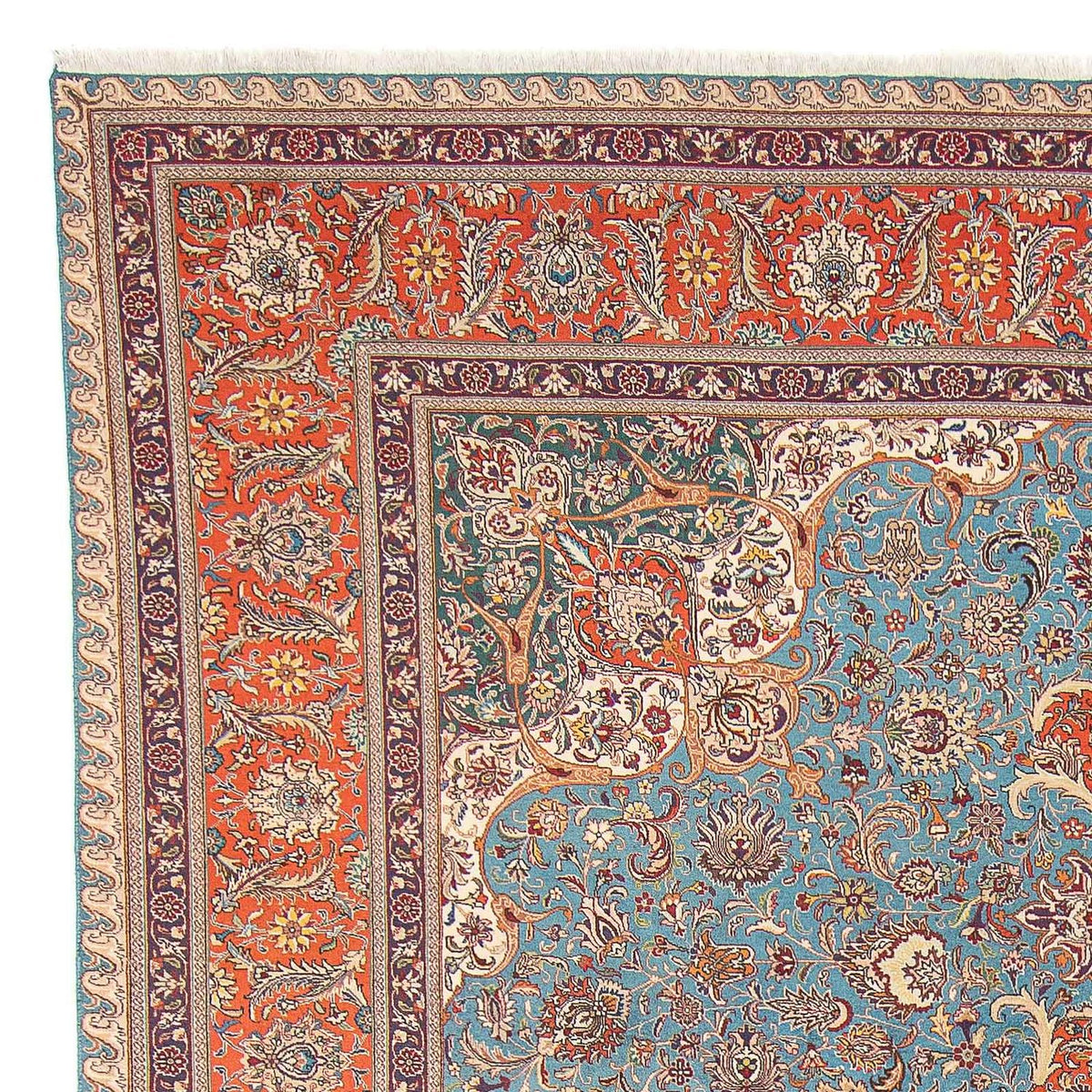 Tapis persan - Tabriz - Royal - 395 x 304 cm - bleu clair