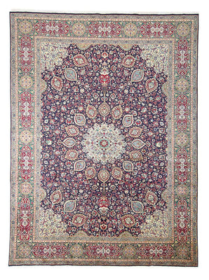 Tapis persan - Tabriz - Royal - 401 x 300 cm - bleu foncé