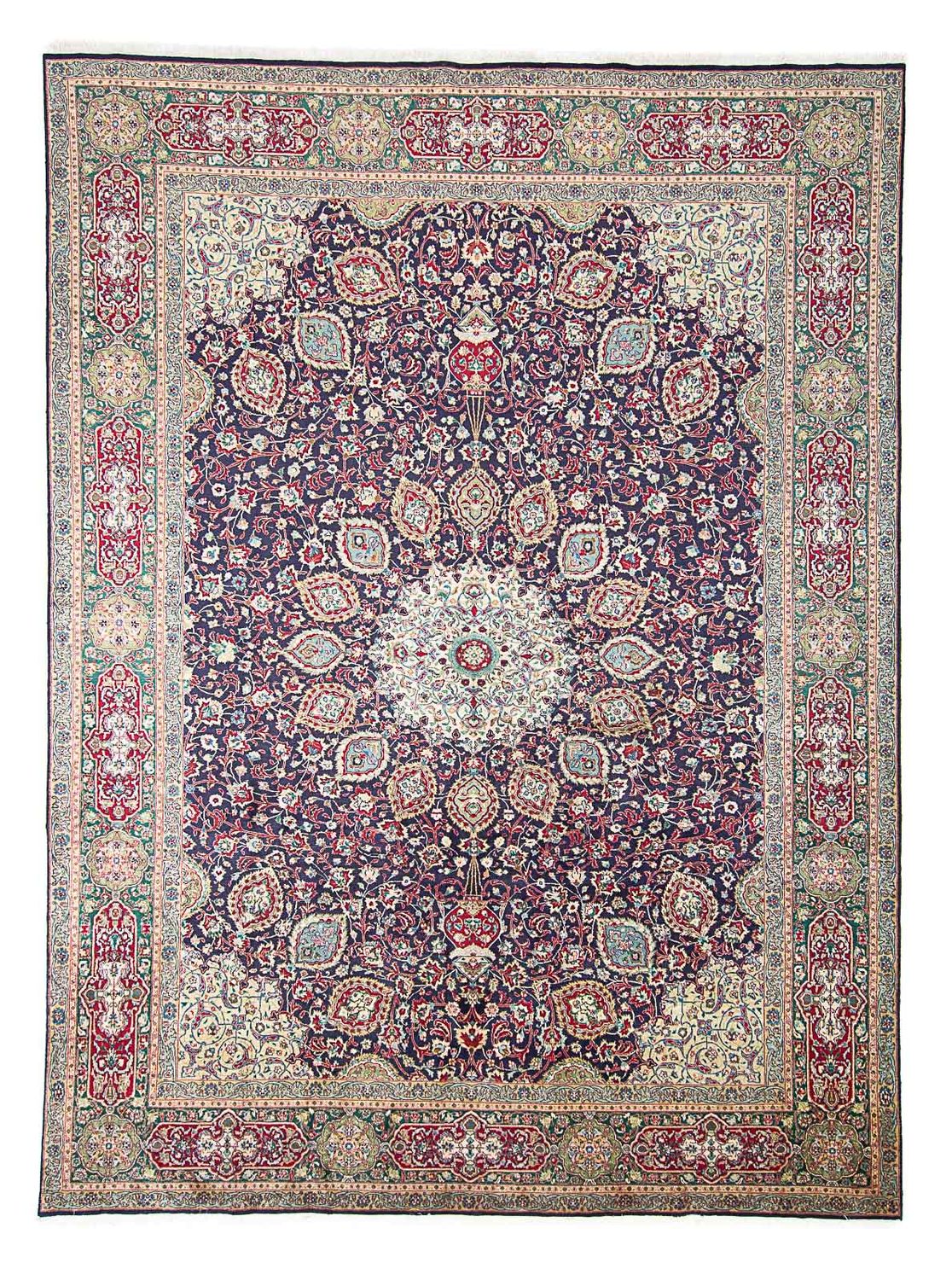 Tapis persan - Tabriz - Royal - 401 x 300 cm - bleu foncé