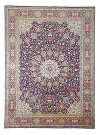 Tapis persan - Tabriz - Royal - 401 x 300 cm - bleu foncé